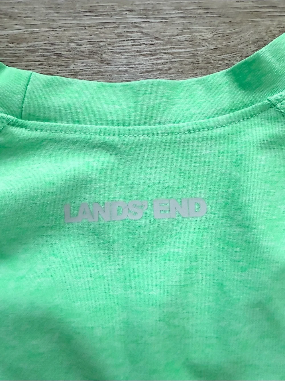 Lands End Men's SunShade UPF 50 Short Sleeve Swim Tee Rash Guard Green XL